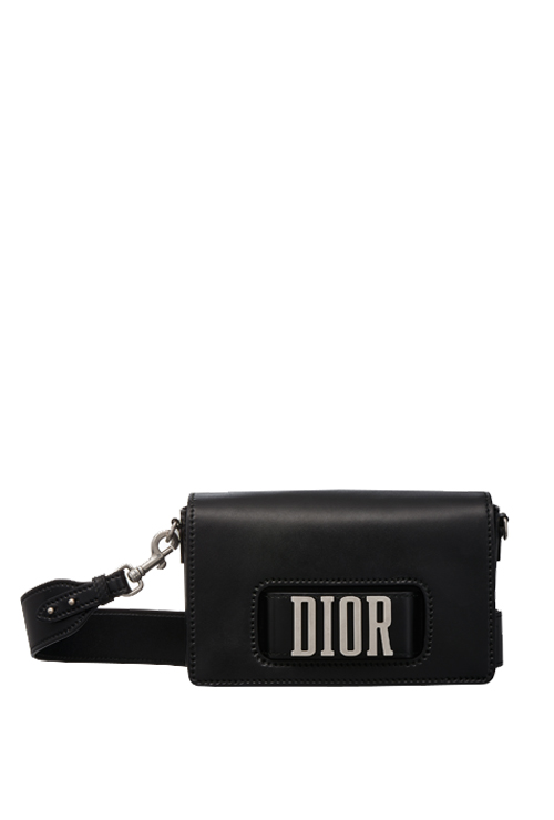 flap bag with slot-clasp black